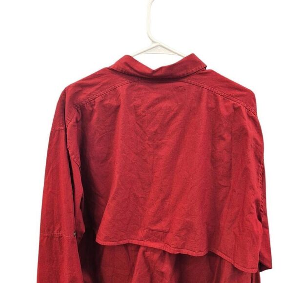 Outfitters Roundtree & Yorke Red Cotton Long Sleeve Vented Button Front Shirt - Picture 4 of 11